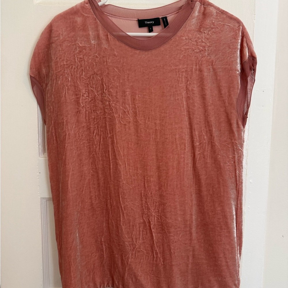 Theory Blush Velvet Crewneck